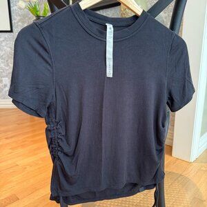 Black Lululemon side tie workout top *has bleach stain on back* LOW PRICE